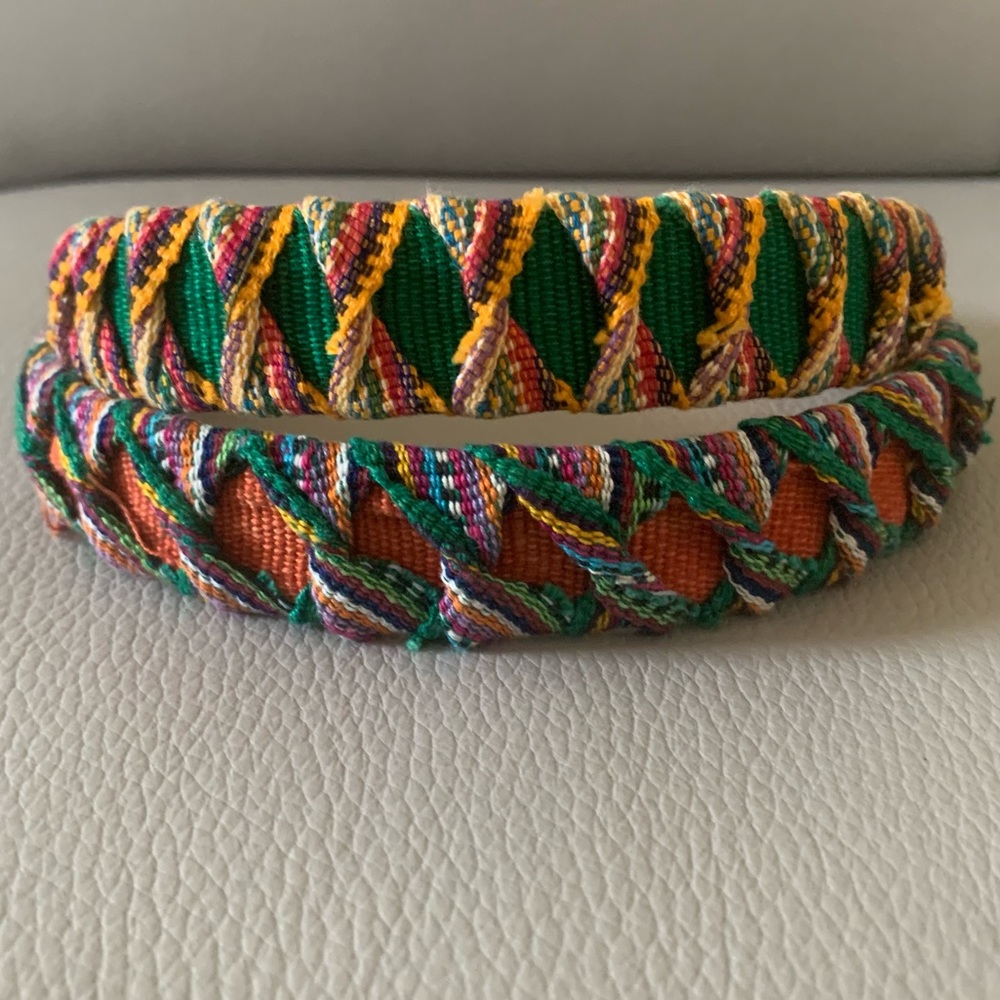 ❤️NWOT GUATEMALAN HAND CRAFTED COLORFUL HEAD BANDS - BASKET WEAVE DESIGN